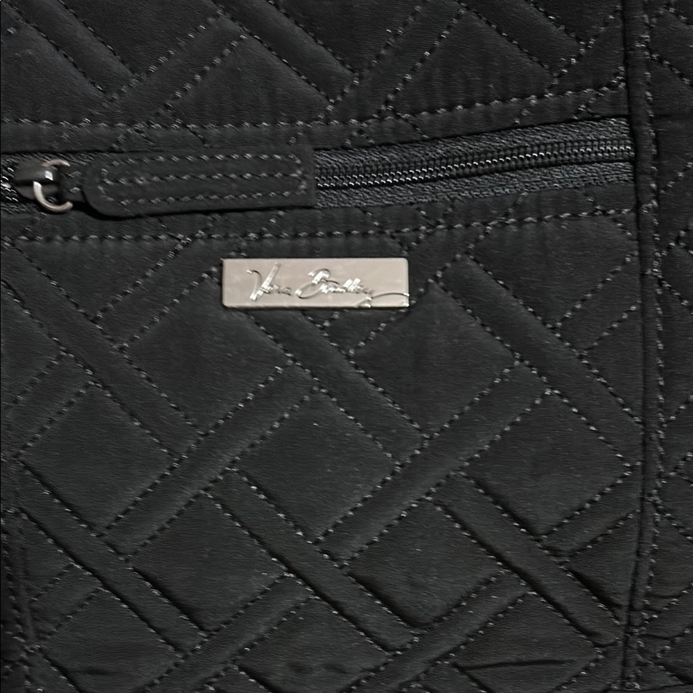 Vera Bradley Black Quilted Shoulder Bag with Diamond Stitching - Picture 2 of 7